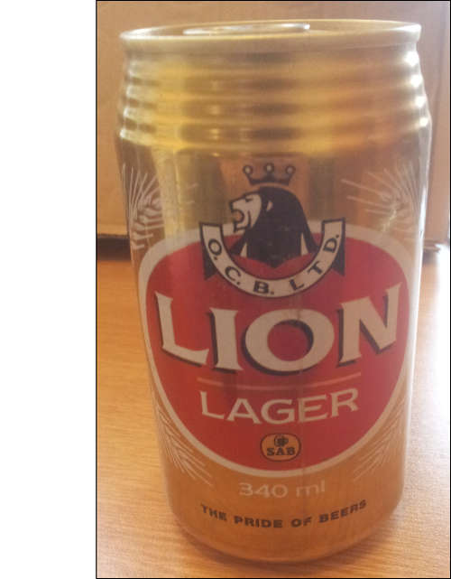 Old Lion Lager beer can.Can still sealed/full